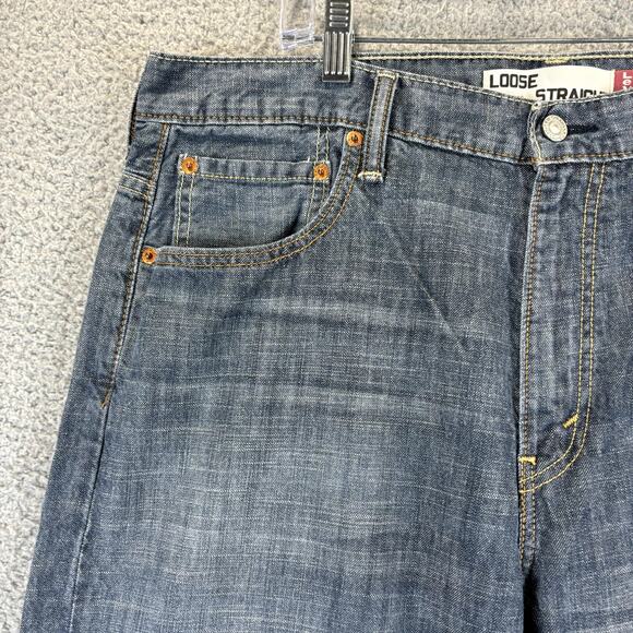 Levis 569 Mens Jeans 36x34 Loose Baggy Straight Blue Denim Cotton (meas 38x32) - Picture 2 of 10